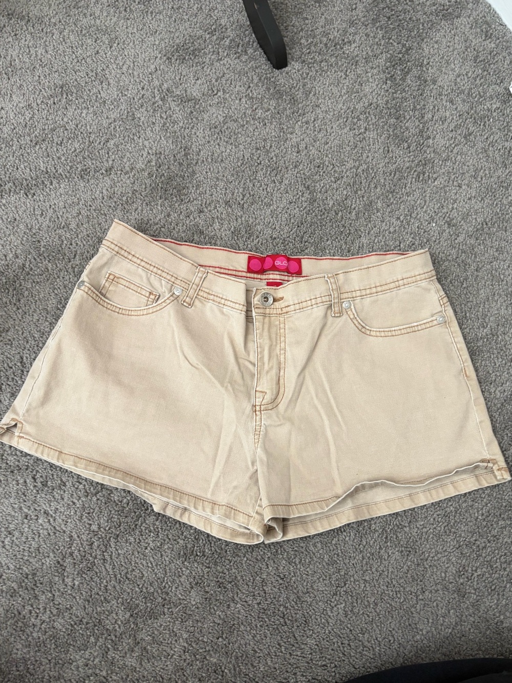 Y2K vintage low rise Tan corduroy Denim short Shorts 90s